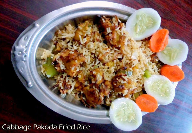 Cabbage Pakoda Fried Rice