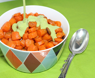 Salade de carottes rôties sauce tahini et coriandre {vegan}