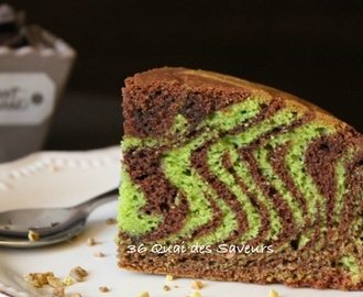 Zébra cake (gâteau zébré ) au chocolat et à la pistache