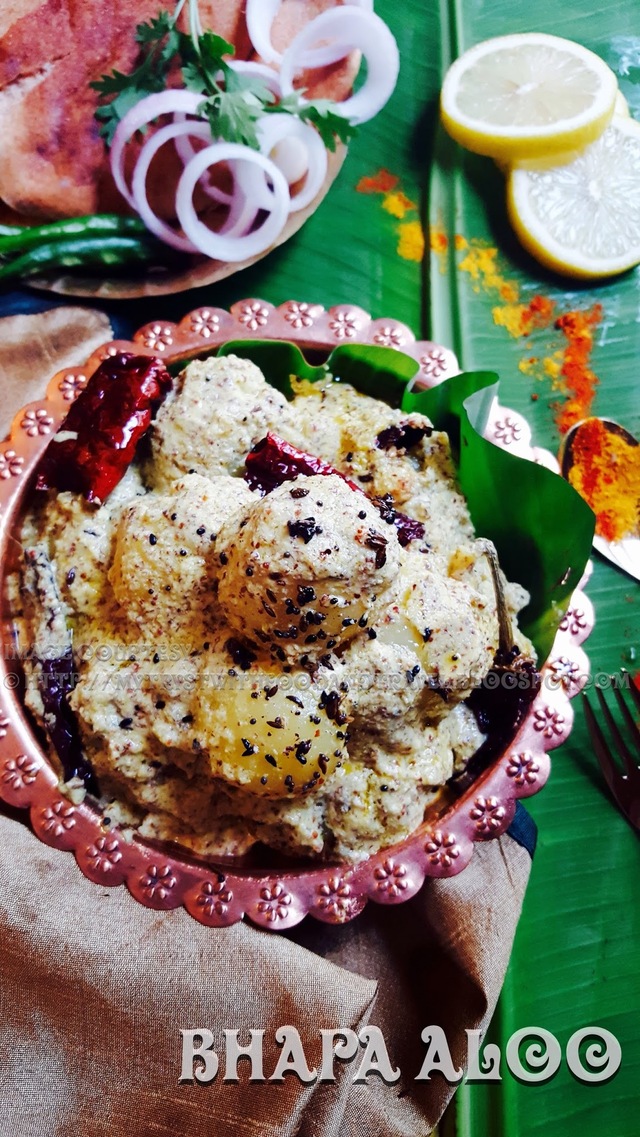 Bhapa Aloo Recipe / Steamed Potatoes In Mustard Coconut Sauce Recipe ~ Just Recipes