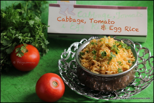 Cabbage, Tomato & Egg Rice / Lunch Box Recipes