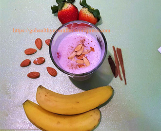 Energy-packed no-sugar banana strawberry smoothie