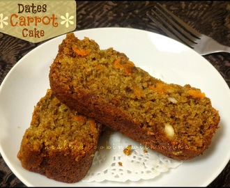 Eggless Dates Carrot Cake