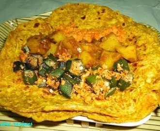 Paneer  cabbage paratha recipe - Gobi paneer paratha - Vidya's Recipes