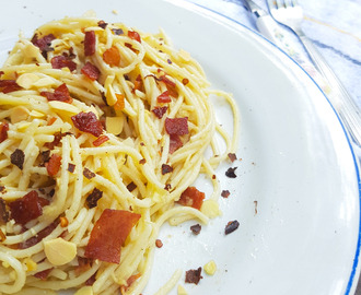 Bacon Aglio Olio with Roasted Almonds