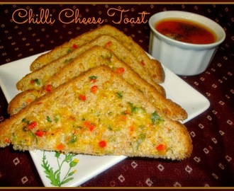 Chilli Cheese Toast Recipe / Cheese Chilli Toast Recipe - Easy Evening Snack For Kids