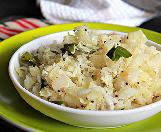 Cabbage Thoran, Kerala Style Cabbage Stir Fry
