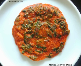Methi leaves dosa / Menthe Soppu Dose / Fenugreek Leaves Pancake
