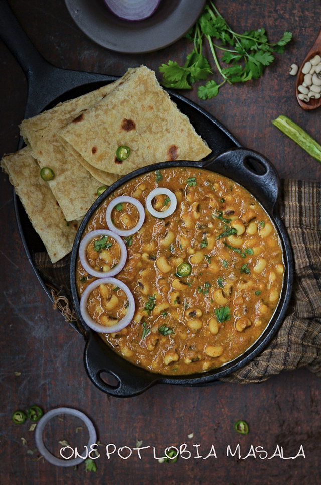 One Pot Lobia Masala /Black eye Beans Curry