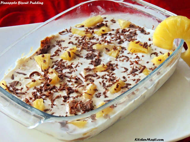 Pineapple Biscuit Pudding Recipe ( Fireless Cooking )