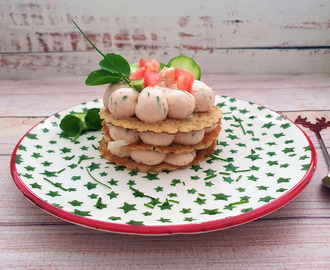 Crepe towers with salmon mousse