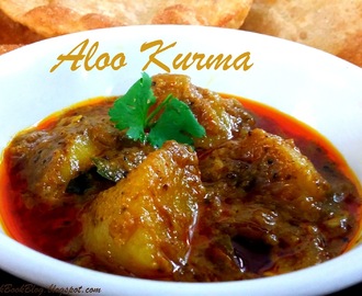 Potato Kurma for Poori and Chapathi - Aloo Curry Andhra style - Aloo Kurma recipe