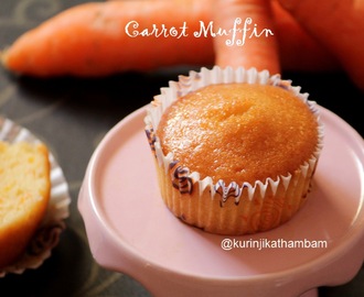 Eggless Butterless Whole Wheat Carrot Muffins