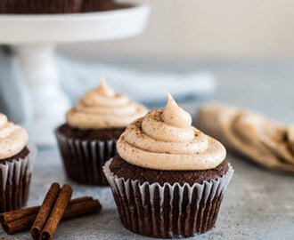 Cherry Chocolate Cupcakes with Cinnamon Cream Cheese Frosting