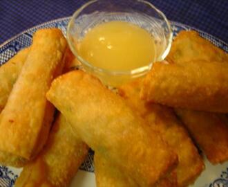 Savory Chicken Egg Rolls With Sweet and Sour Sauce