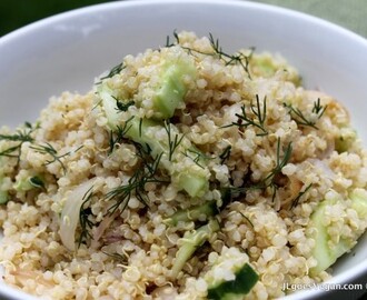 Cucumber and Onion Quinoa Salad and a Small Bites Throwdown Cooking Demo Saturday in Katonah, NY