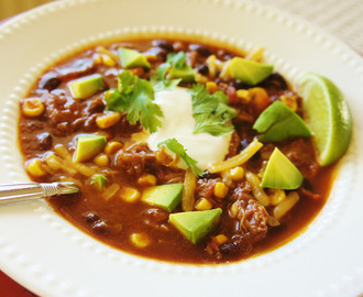 Easy Beefy Mexican Soup with Avocado