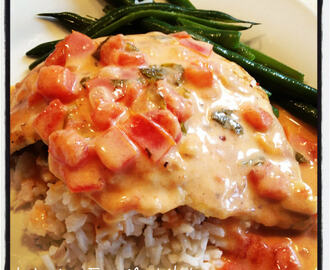 Grilled Chicken with Creamy Lemon, Tomato & Basil Sauce