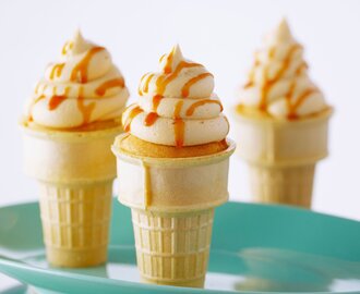 Cupcakes de dulce de leche en cucurucho de helado (dulce de leche ice cream cone cupcakes)