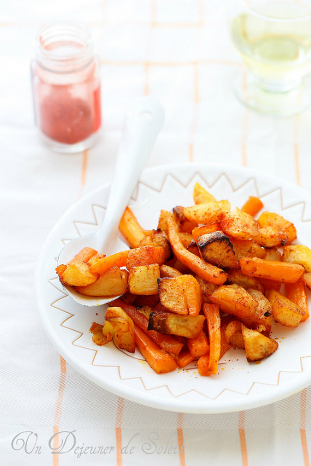 Pommes de terre et carottes rôties aux épices à tandoori