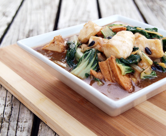 Fish and Pak Choy in Black Bean Sauce