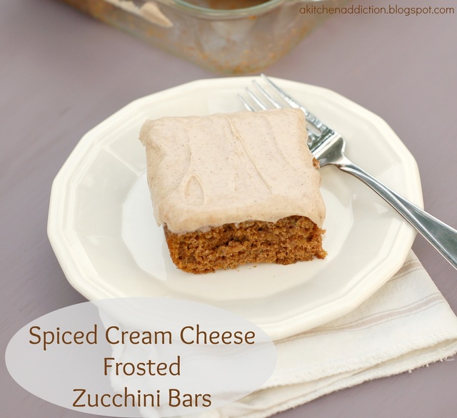 Spiced Cream Cheese Frosted Zucchini Bars