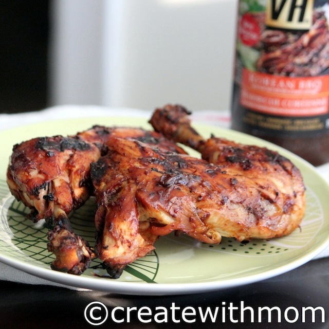 Barbecued chicken with Korean BBQ sauce