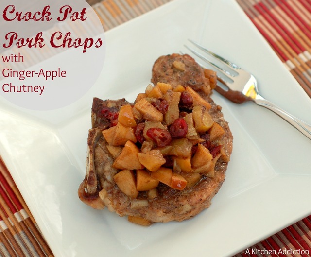 Crock Pot Pork Chop with Ginger-Apple Chutney
