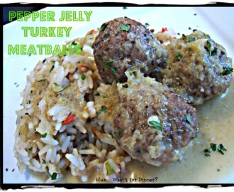 Uncle Gary's Pepper Jelly Turkey Meatballs with Confetti Rice