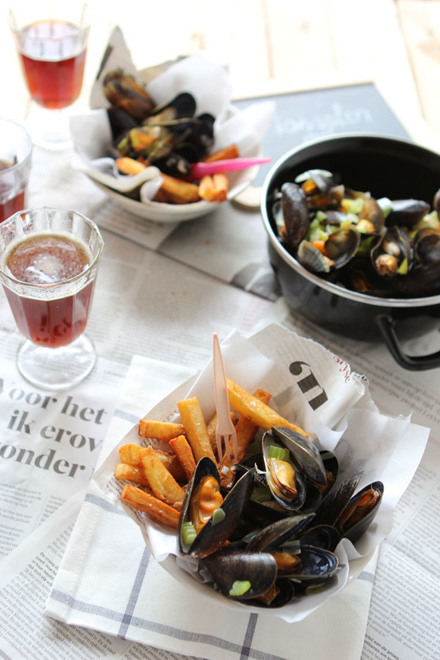 Mussels with Belgian fries for Food Revolution day