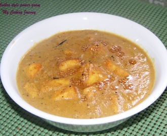 Andhra style Paneer Gravy (Cottage cheese cubes in spicy gravy)