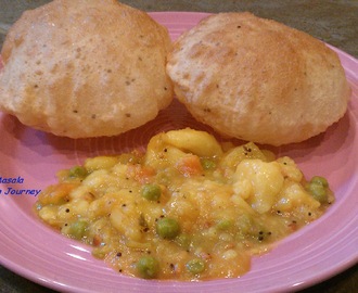 Poori Masala (Deep fried Indian bread with potato curry)