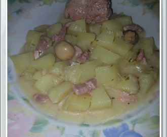 Paupiette de porc avec ses pommes de terre fondantes sauce fond de veau