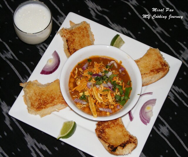 Misal pav (Spiced curry with bread) A delightful Maharashtrian Street food - SNC # 3