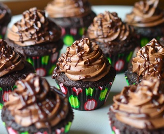 Devil's Food Cupcakes with Two Ingredient Chocolate Buttercream