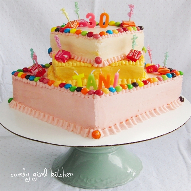 Tie-Dye Starburst Skittle Birthday Cake