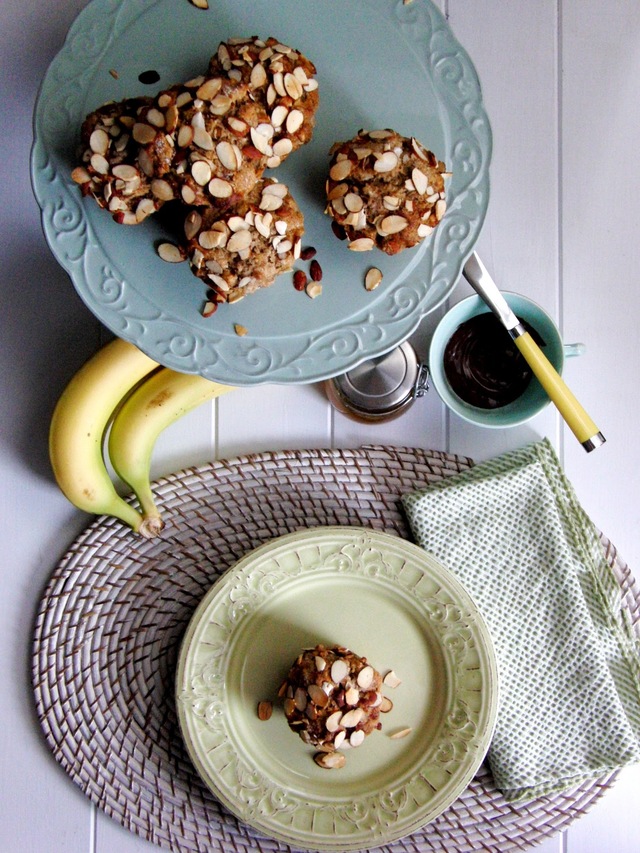 Roasted Banana Honey Nut Muffins...  a Breakfast Picnic on the Morning after a Blizzard...