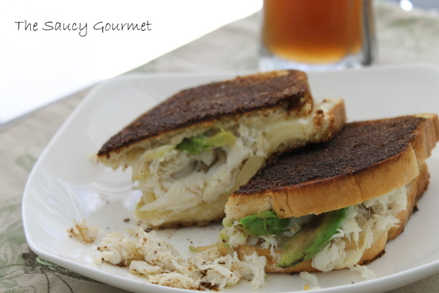 Crab and Avocado Grilled Cheese with Old Bay Seasoned Butter
