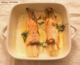 Saumon fumé aux asperges, aneth et curry ( Smocked salmon with asparagus, dill and curry)