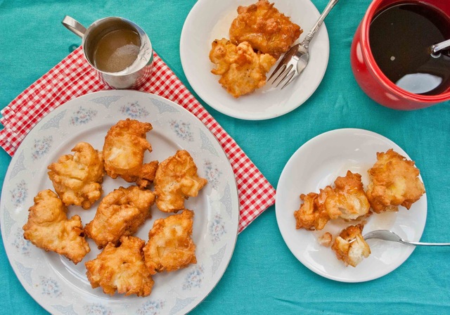 Apple Fritters With Brown Butter Glaze.