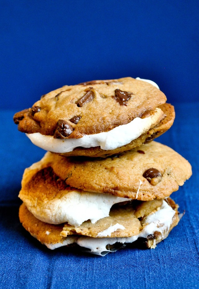 Smookies (Graham Cracker Chocolate Chip Cookies with Toasted Marshmallows)