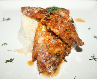 Creole Pan Fried Fish with Thyme Brown Butter Sauce