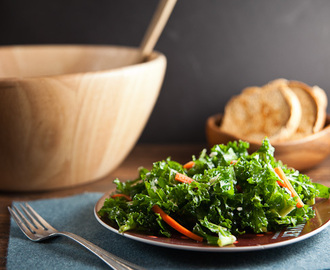 Kale Salad with Blue Cheese + Pickled Carrots