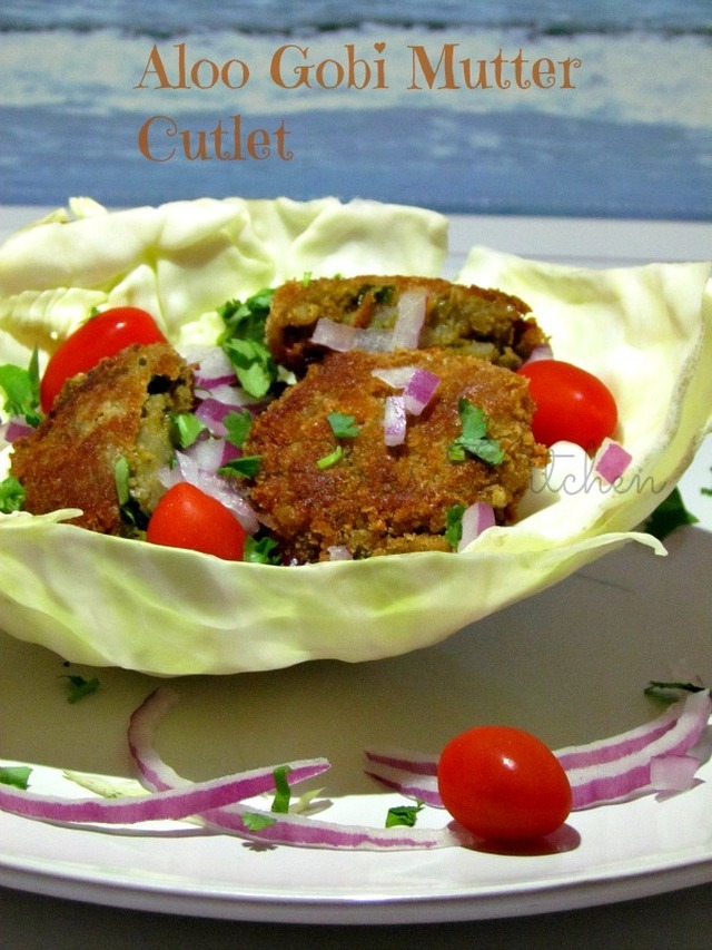 Aloo Gobi Mutter Cutlet / Cauliflower Potato Peas Patties