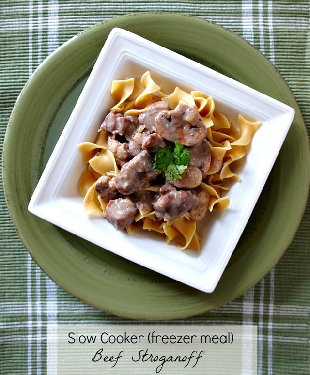 Slow Cooker Freezer Meal Idea:  Beef Stroganoff