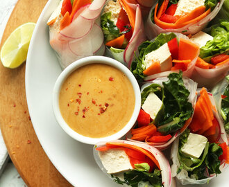 Thai Spring Rolls with Cashew Dipping Sauce