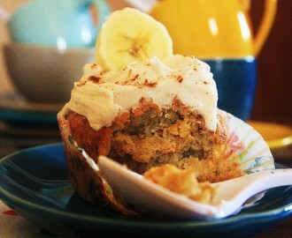 Banana Cupcakes with Honey-Cinammon Frosting