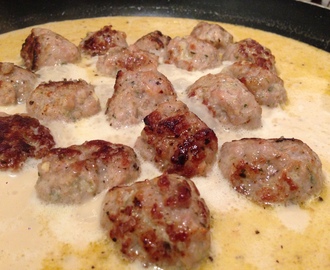 Sausage Meat Balls in a mustard and cream sauce…