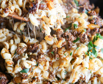 Skillet Meat and Cheese Pasta