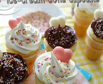 Valentine's Ice-Cream Cone Cupcake
